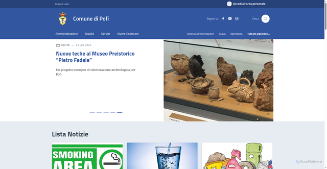 Security scan screenshot of https://comune.pofi.fr.it/