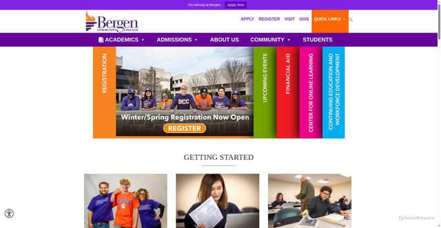 Security scan screenshot of https://bergen.edu