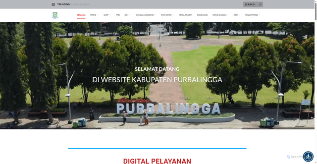 Security scan screenshot of https://purbalinggakab.go.id