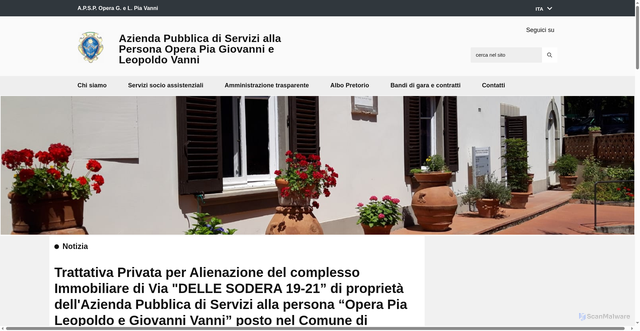 Security scan screenshot of https://www.operapiavanni.it/s/01119200481/