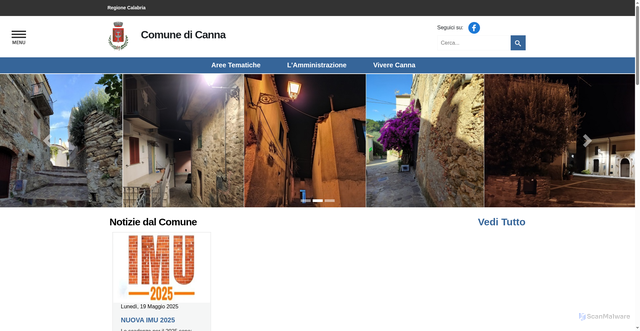 Security scan screenshot of https://www.comune.canna.cs.it/