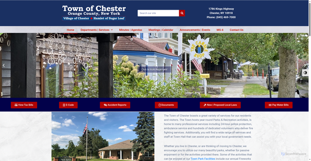 Security scan screenshot of https://chester-ny.gov/