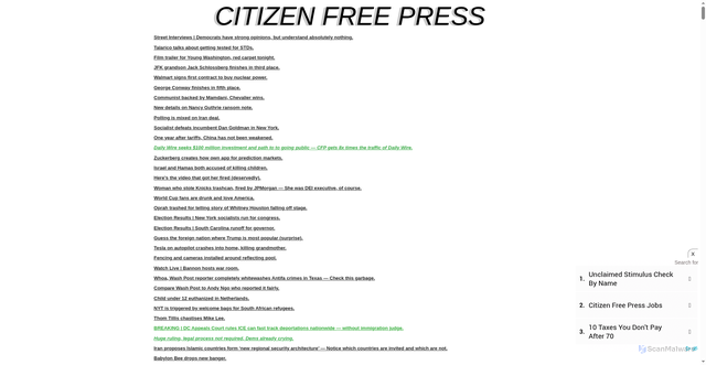 Security scan screenshot of https://citizenfreepress.com