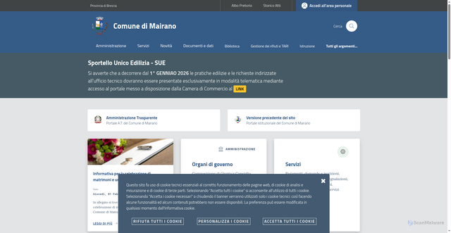 Security scan screenshot of https://www.comune.mairano.bs.it