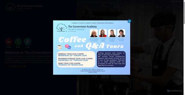Security scan screenshot of https://www.cornerstoneacademy.org.uk