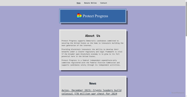 Security scan screenshot of https://www.protectprogresspac.com/