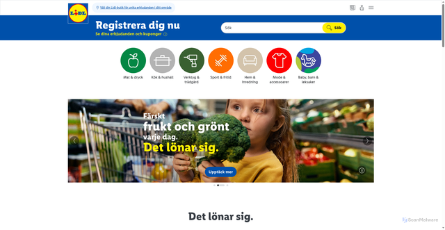 Security scan screenshot of https://www.lidl.se/