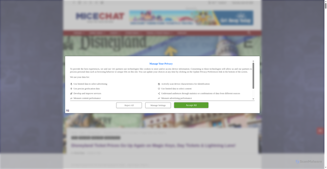 Security scan screenshot of https://www.micechat.com/336395-disneyland-ticket-guide-price-increase/