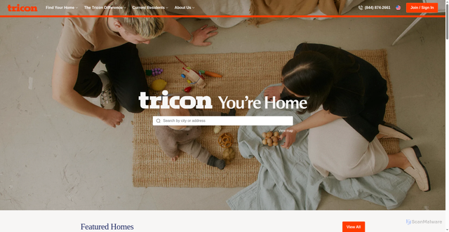 Security scan screenshot of https://triconresidential.com