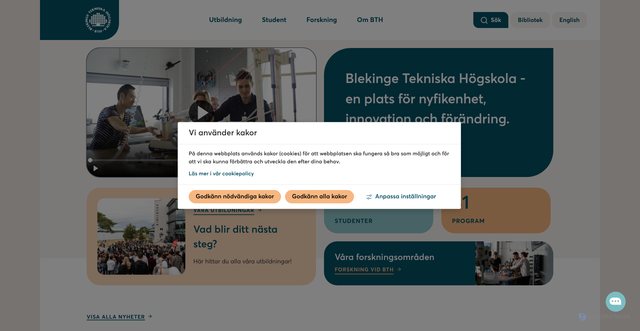 Security scan screenshot of https://www.bth.se/