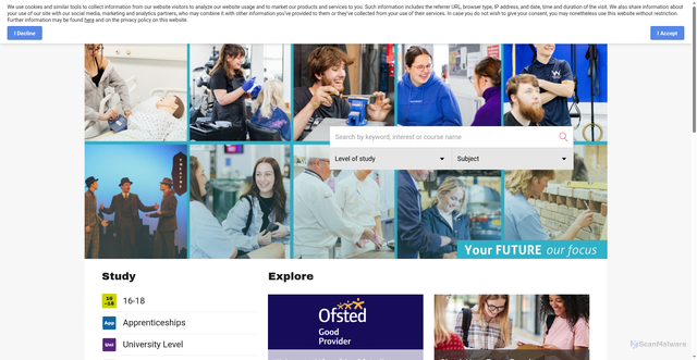 Security scan screenshot of https://www.weymouth.ac.uk/