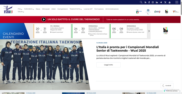Security scan screenshot of https://www.taekwondoitalia.it/
