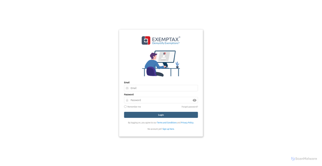 Security scan screenshot of https://app.exemptax.com