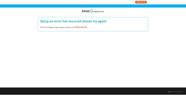 Security scan screenshot of https://portal.kinetiqunderwriting.co.uk
