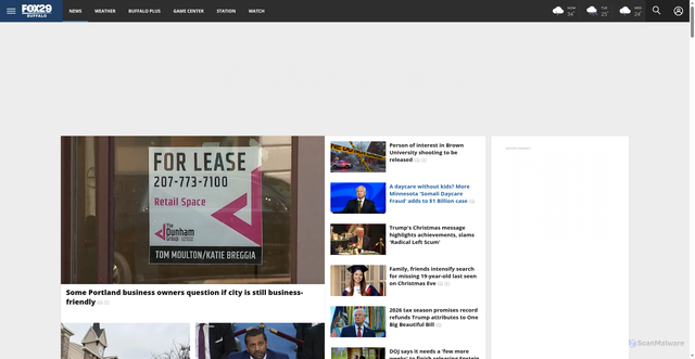 Security scan screenshot of https://wutv29.com/