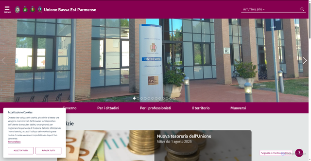 Security scan screenshot of https://www.unione.bassaestparmense.pr.it/