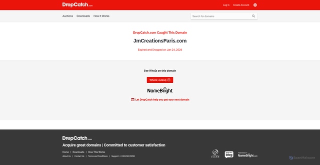 Security scan screenshot of http://jmcreationsparis.com/