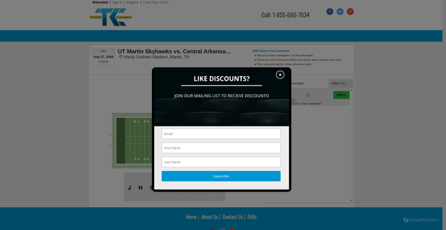 Security scan screenshot of accounts.tickettransaction.com
