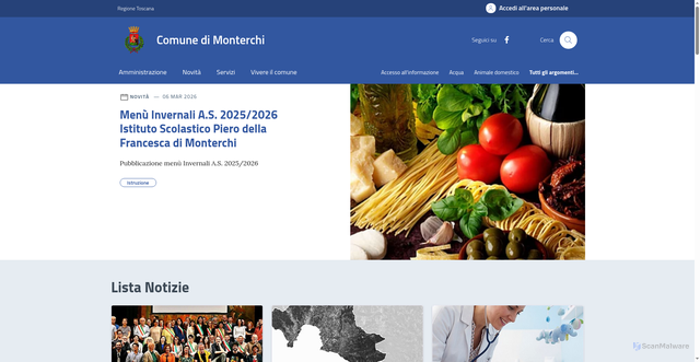 Security scan screenshot of https://www.comune.monterchi.ar.it/