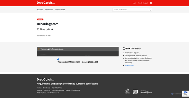 Security scan screenshot of http://dchoology.com/