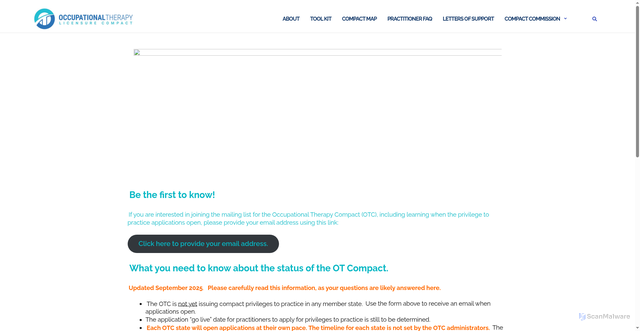 Security scan screenshot of https://otcompact.gov/