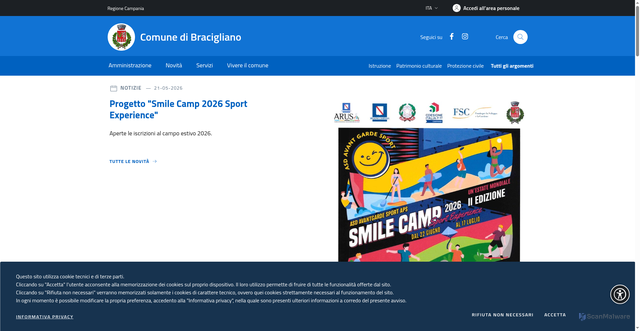 Security scan screenshot of https://www.comune.bracigliano.sa.it/