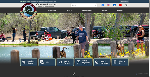 Security scan screenshot of https://cottonwoodaz.gov/