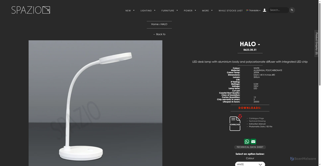 Security scan screenshot of https://www.spazio.co.za/products/halo?srsltid=AU7gw4UWqz044QtFnMi8YNYN5eYwTwz44Axh7U7FnYETUXz1vIcNO2m2