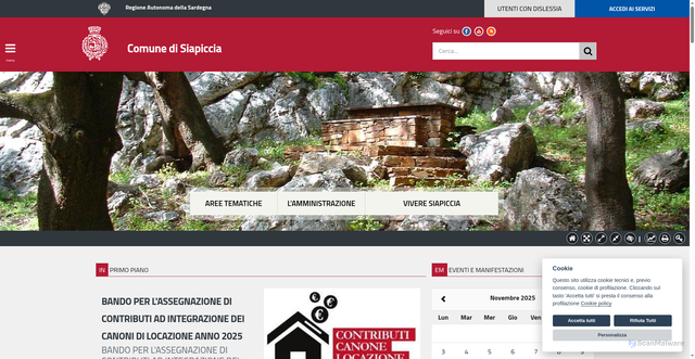 Security scan screenshot of https://comune.siapiccia.or.it/