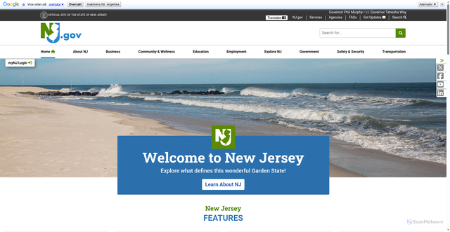 Security scan screenshot of https://www.nj.gov/