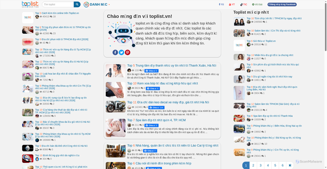 Security scan screenshot of https://toplist.vn