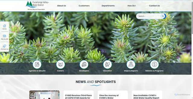 Security scan screenshot of https://www.cvwdwater.com/