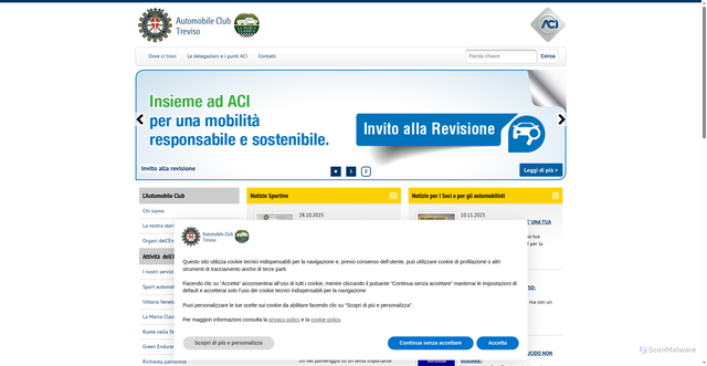 Security scan screenshot of https://treviso.aci.it/