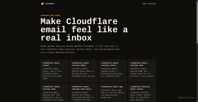 Security scan screenshot of https://sendwithflare.pages.dev/articles/