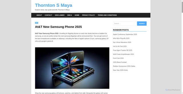 Security scan screenshot of https://thorntonsmaya.pages.dev/kjnug-att-new-samsung-phone-2025-klvgg/