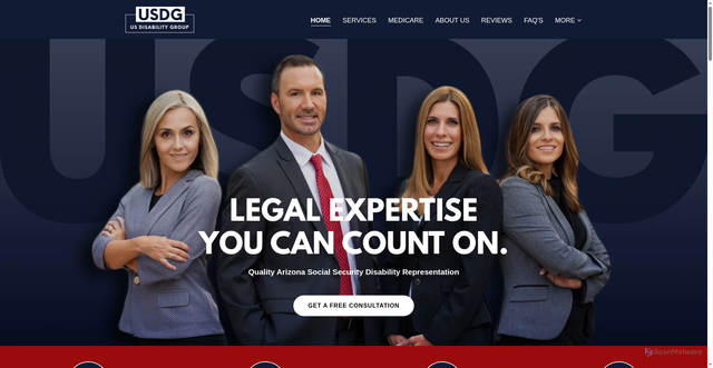Security scan screenshot of http://usdisabilitygroup.com/