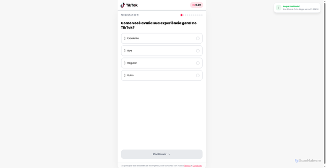 Security scan screenshot of https://acessodhj.netlify.app/quiz.html?src=KL