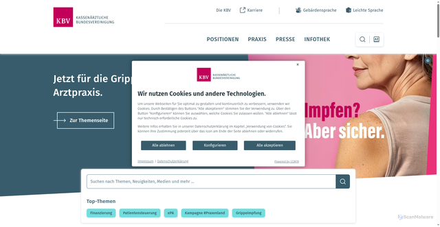 Security scan screenshot of https://www.kbv.de/