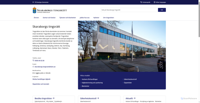 Security scan screenshot of https://www.domstol.se/skaraborgs-tingsratt/