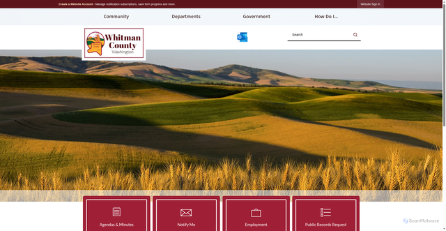 Security scan screenshot of https://whitmancounty.gov/
