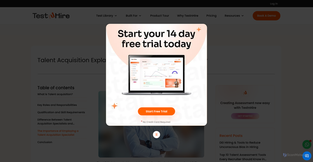 Security scan screenshot of https://testnhire.com/blog/talent-acquisition-explained-everything-you-need-to-know