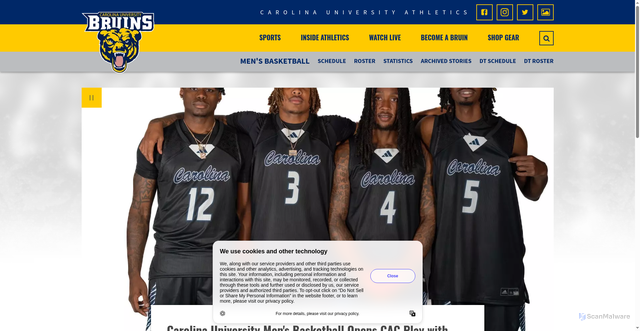 Security scan screenshot of https://cubruins.com/sports/mens-basketball