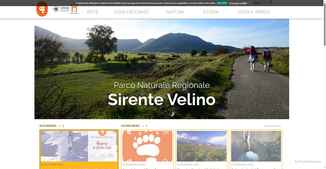 Security scan screenshot of https://www.parcosirentevelino.it/