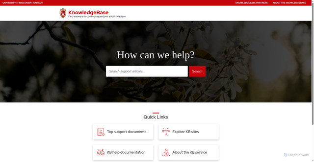 Security scan screenshot of https://kb.wisc.edu