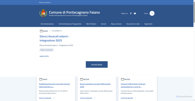 Security scan screenshot of https://www.comune.pontecagnanofaiano.sa.it/