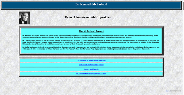 Security scan screenshot of http://www.mcfarlandspeaks.com/