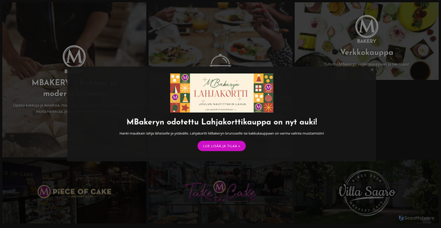 Security scan screenshot of https://mbakery.fi