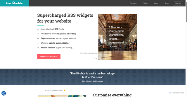 Security scan screenshot of https://www.feedgrabbr.com