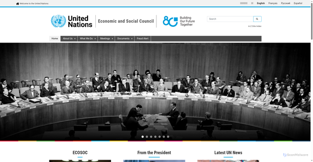 Security scan screenshot of https://ecosoc.un.org/en