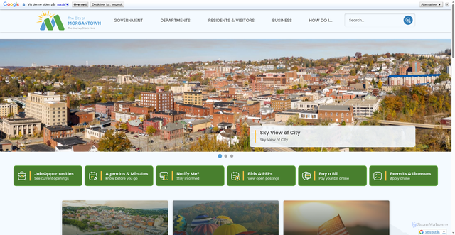 Security scan screenshot of https://morgantownwv.gov/